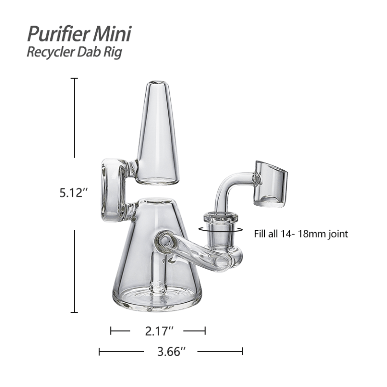 Waxmaid 5.12″ Purifier Mini Recycler Dab Rig