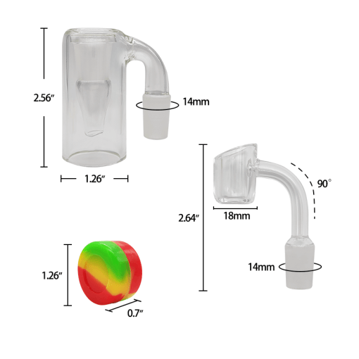 14MM Male Joint Bubbler 90° Glass Reclaim Catcher