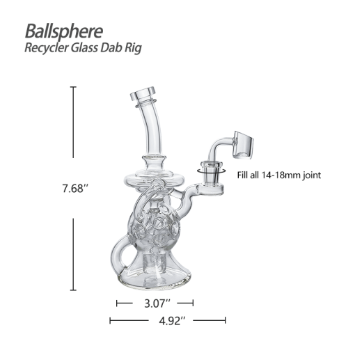 Waxmaid 7.68‘‘ Ballsphere Recycler Glass Dab Rig