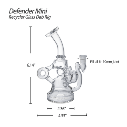 Waxmaid 6.14 Inch Defender Mini Recycler Glass Dab Rig