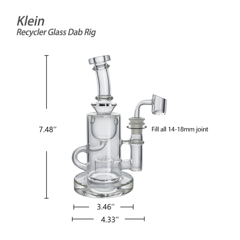 Waxmaid 7.48” Klein Recycler Glass Dab Rig