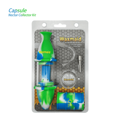 Waxmaid 8″ Upgraded Capsule Silicone Glass Nectar Collector Kit