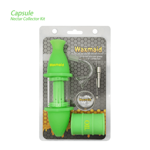 Waxmaid 8″ Upgraded Capsule Silicone Glass Nectar Collector Kit