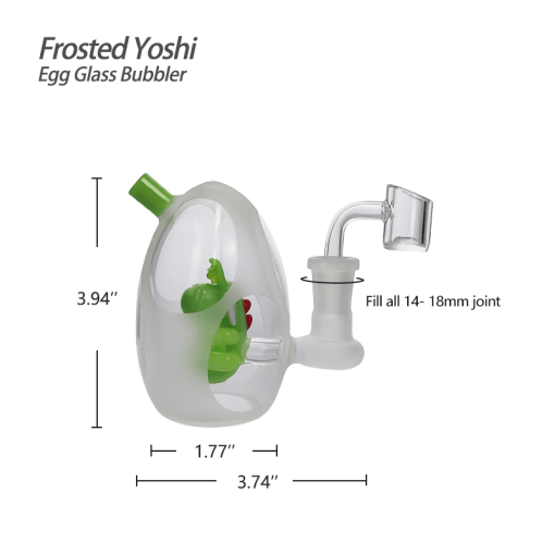 Waxmaid 3.94‘’ Frosted Yoshi Egg Glass Bubbler