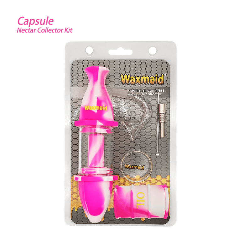 Waxmaid 8″ Upgraded Capsule Silicone Glass Nectar Collector Kit