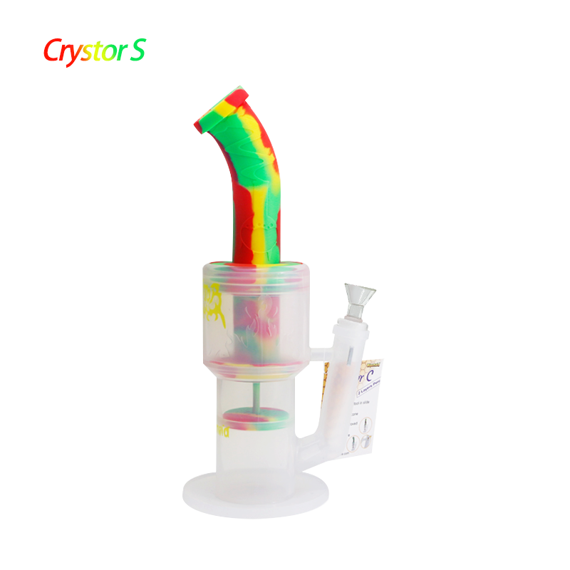 Waxmaid Crystor S Transparent Silicone Glass Water Pipe With Ice Catcher