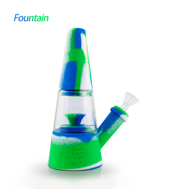 Waxmaid 7.87″ Fountain Silicone Glass Water Pipe